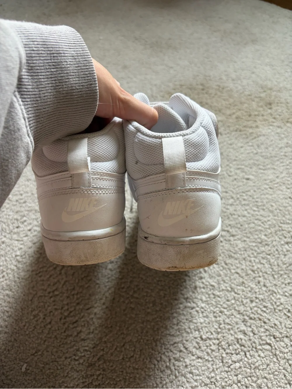 Nike Kids White Mid-Top Sneakers with Ankle Strap